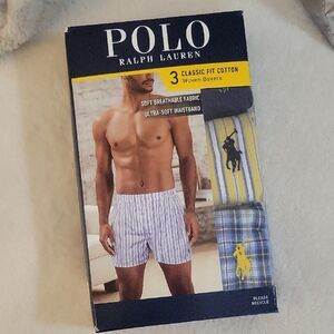 Polo by Ralph Lauren Men's Classic Fit Cotton Boxers - Blue, Yellow, Gray